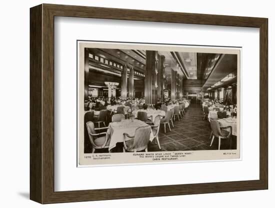 Queen Mary Ocean Liner, Cabin Restaurant-CR Hoffmann-Framed Photographic Print