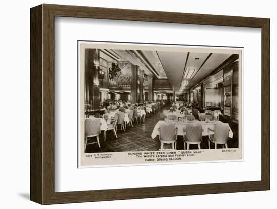 Queen Mary Ocean Liner, Dining Saloon-CR Hoffmann-Framed Photographic Print