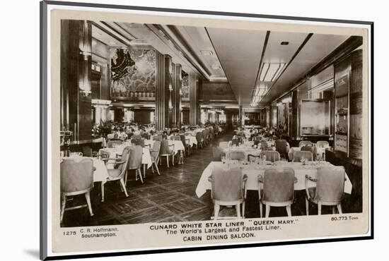 Queen Mary Ocean Liner, Dining Saloon-CR Hoffmann-Mounted Photographic Print