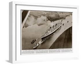 Queen Mary' Ocean Liner, Down the River Clyde-null-Framed Art Print