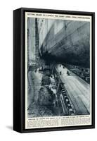 Queen Mary Ocean Liner, Final Preparations for Launch-Frank H. Mason-Framed Stretched Canvas