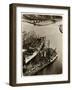 Queen Mary Ocean Liner, in Construction-null-Framed Art Print