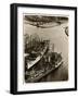 Queen Mary Ocean Liner, in Construction-null-Framed Art Print