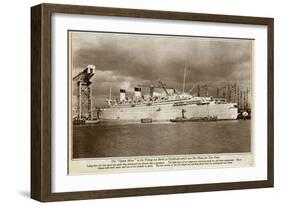 Queen Mary Ocean Liner, Interior Fitted for Passenger Use-null-Framed Art Print