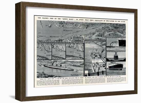 Queen Mary' Ocean Liner, Journey Down the Clyde-George Horace Davis-Framed Art Print