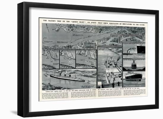 Queen Mary' Ocean Liner, Journey Down the Clyde-George Horace Davis-Framed Art Print