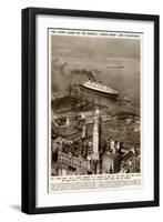 'Queen Mary' Ocean Liner, Passing French Liner L'Atlantique-null-Framed Art Print