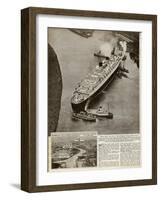 Queen Mary' Ocean Liner to Greenock, Inverclyde-null-Framed Art Print