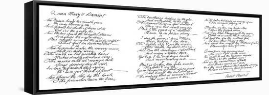 Queen Mary's Lament, Poem in the Handwriting of Robert Burns, Late 18th Century-Robert Burns-Framed Stretched Canvas
