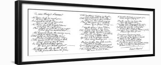 Queen Mary's Lament, Poem in the Handwriting of Robert Burns, Late 18th Century-Robert Burns-Framed Giclee Print