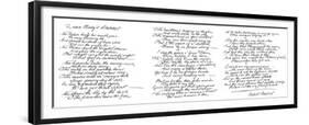 Queen Mary's Lament, Poem in the Handwriting of Robert Burns, Late 18th Century-Robert Burns-Framed Giclee Print