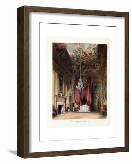 Queen Mary's State Bed-Chamber, Hampton Court, 1819-George Cattermole-Framed Giclee Print