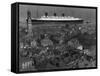 Queen Mary Ship Sailing Past Greenock in 1936-null-Framed Stretched Canvas