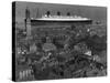 Queen Mary Ship Sailing Past Greenock in 1936-null-Stretched Canvas