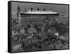 Queen Mary Ship Sailing Past Greenock in 1936-null-Framed Stretched Canvas