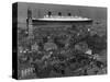 Queen Mary Ship Sailing Past Greenock in 1936-null-Stretched Canvas