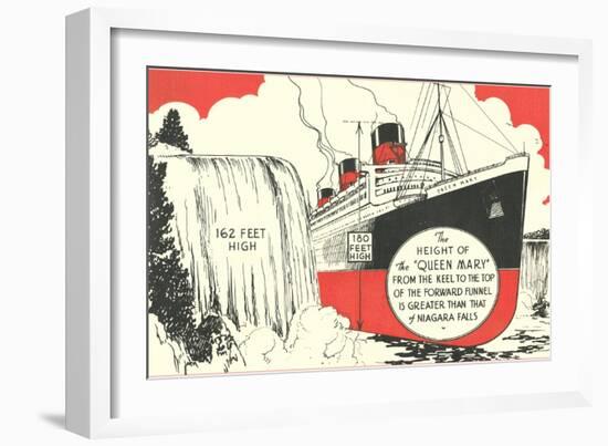 Queen Mary versus Niagara Falls-null-Framed Art Print