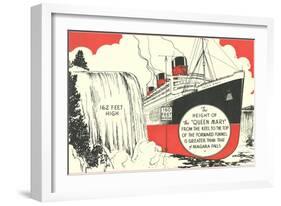 Queen Mary versus Niagara Falls-null-Framed Art Print