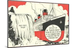 Queen Mary versus Niagara Falls-null-Mounted Art Print