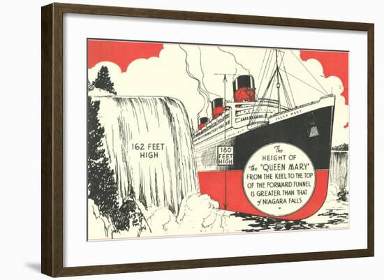 Queen Mary versus Niagara Falls-null-Framed Art Print