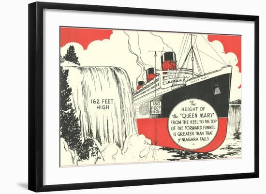 Queen Mary versus Niagara Falls-null-Framed Art Print