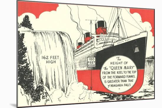 Queen Mary versus Niagara Falls-null-Mounted Art Print