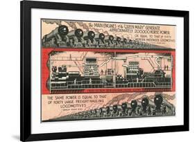 Queen Mary vs. Locomotives-null-Framed Art Print