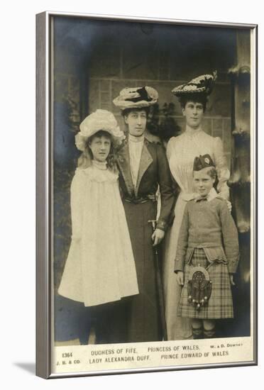 Queen Mary with Prince Edward and Duchess of Fife-null-Framed Photographic Print