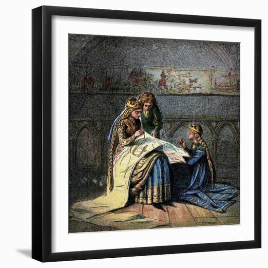 Queen Matilda and Her Tapestry-null-Framed Premium Giclee Print