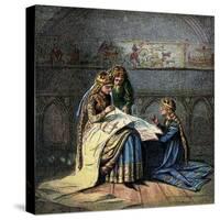 Queen Matilda and Her Tapestry-null-Stretched Canvas