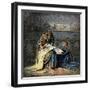 Queen Matilda and Her Tapestry-null-Framed Giclee Print