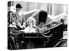 Queen Mother and Prince Charles, Prince Edward and Prince Andrew in Carriage at Silver Jubilee 1977-null-Stretched Canvas