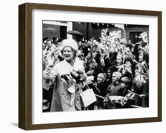 Queen Mother at Sandwich in Kent-null-Framed Photographic Print