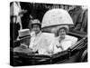 Queen Mother Riding Down the Course with the Queen in an Open Top Carriage in the Ascot Procession-null-Stretched Canvas