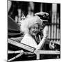 Queen Mother with Prince Charles Waving as They Ride in the Royal Carriage c.1985-null-Mounted Photographic Print
