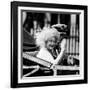 Queen Mother with Prince Charles Waving as They Ride in the Royal Carriage c.1985-null-Framed Photographic Print