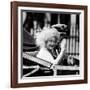 Queen Mother with Prince Charles Waving as They Ride in the Royal Carriage c.1985-null-Framed Photographic Print