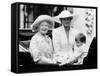 Queen Mother with Princess Diana and Prince William in an open carriage-null-Framed Stretched Canvas