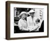 Queen Mother with Princess Diana and Prince William in an open carriage-null-Framed Photographic Print