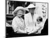 Queen Mother with Princess Diana and Prince William in an open carriage-null-Mounted Photographic Print