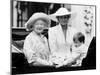 Queen Mother with Princess Diana and Prince William in an open carriage-null-Mounted Photographic Print