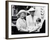 Queen Mother with Princess Diana and Prince William in an open carriage-null-Framed Photographic Print