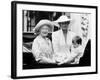 Queen Mother with Princess Diana and Prince William in an open carriage-null-Framed Photographic Print