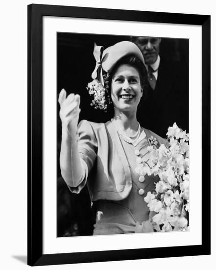 Queen of England Princess Elizabeth, Buckingham Palace, London, England, October, 1947-null-Framed Photo