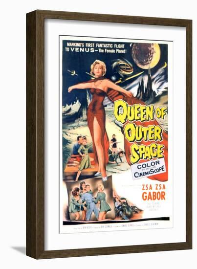 Queen of Outer Space, Zsa Zsa Gabor, 1958-null-Framed Art Print