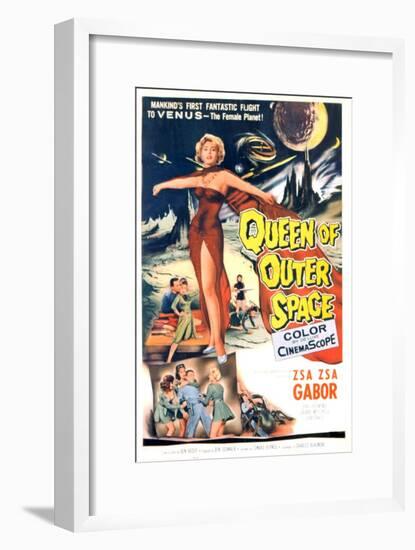 Queen of Outer Space, Zsa Zsa Gabor, 1958-null-Framed Art Print