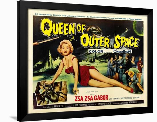 Queen of Outer Space, Zsa Zsa Gabor, 1958-null-Framed Poster