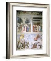 Queen of Sheba Worshipping the Wood of the True Cross, Reception of Sheba by King Solomon-Piero della Francesca-Framed Giclee Print