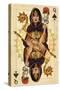 Queen of Spades - Playing Card-Lantern Press-Stretched Canvas