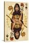 Queen of Spades - Playing Card-Lantern Press-Stretched Canvas